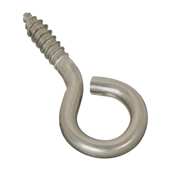 National Hardware 0.26 in. D X 2-5/8 in. L Brushed Stainless Steel Screw Eye 120 lb. cap. 1 pk N220-459 - main